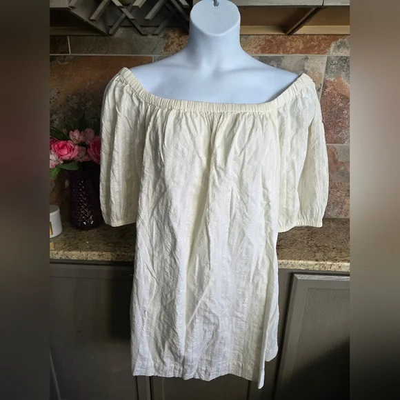 NWT Old Navy Off-Shoulder Peasant Dress – XXL (Cream) - Picture 2 of 5
